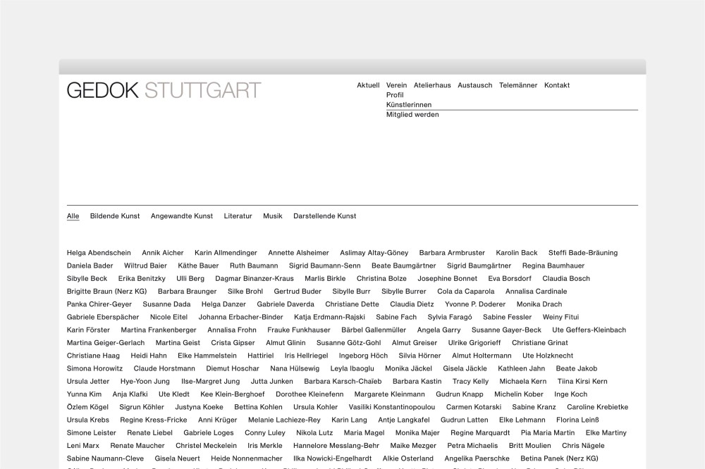 Gedok Stuttgart Website und Erscheinungsbild