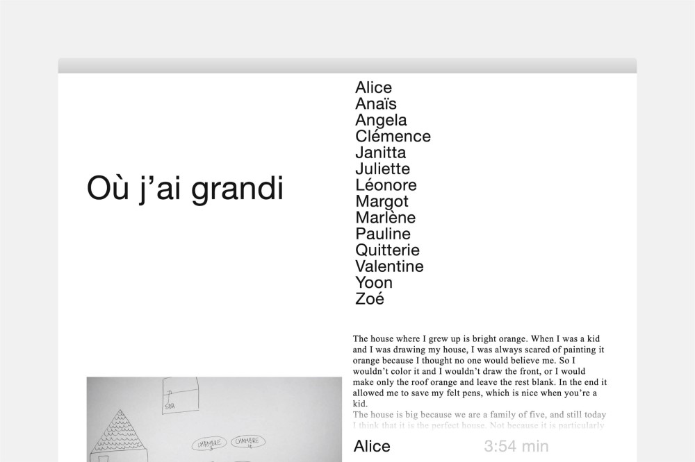 Où j’ai grandi – Häuser der Kindheit Videoarbeit und Website
