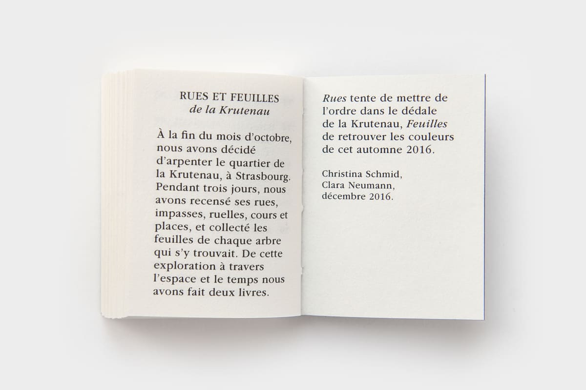 Rues et Feuilles de la Krutenau, Reihe 6, Bild 1